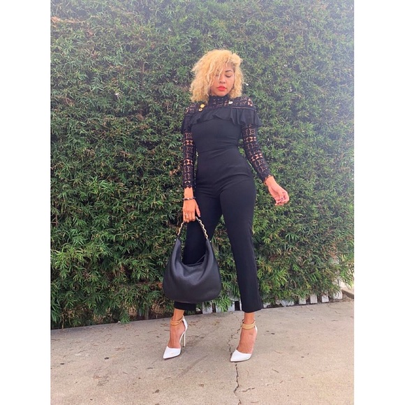 Slate & Willow LACE Long Statement Sleeve Jumpsuit - Picture 8 of 8